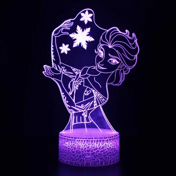 

Disney Frozen Princess 3d Light Anna Elsa Olfa Figurine Girls LED Night Light for Bedroom Decoration Table Lamp Birthday Gifts