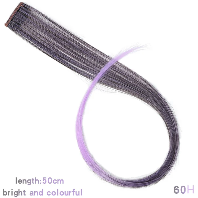 Lupu Rainbow Highlighted Synthetic Hair Girl One Chip In Hair Extension Hairpin Long Straight Hair Clip For Hair False Hair 60H