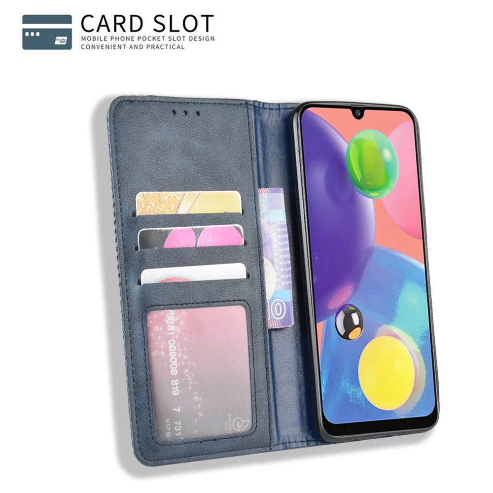 Кожаный чехол для Samsung Galaxy A51 A71 A50 A70 A31 A41 A11 A30S A21S A30 A10 A01 книжка с откидной крышкой