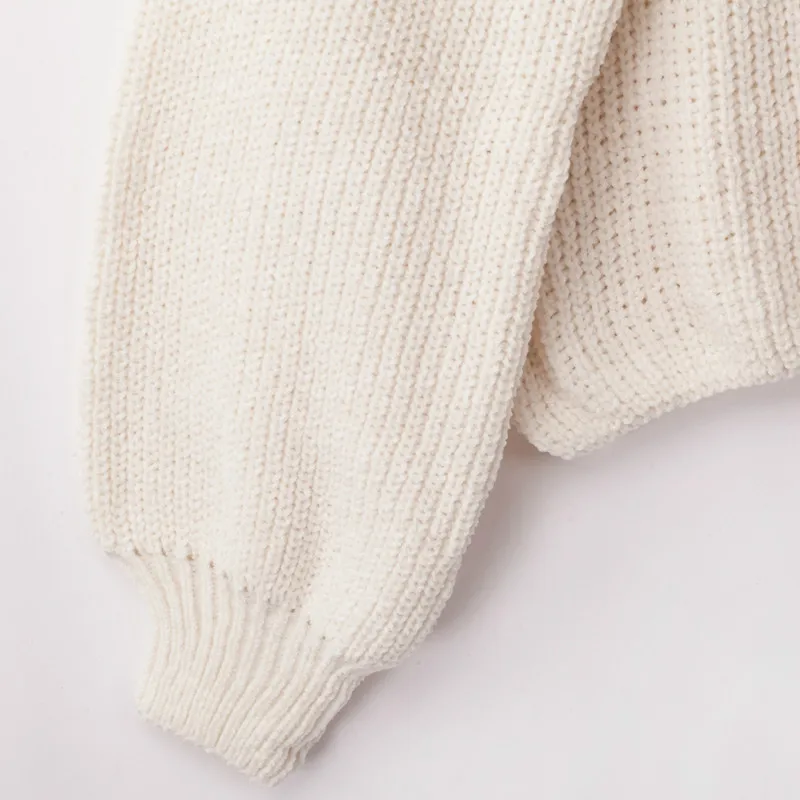 Теплый зимний свитер розовый белый вязаный Топ однотонный пуловер с круглым вырезом короткие свитера уличная женская вязаная одежда с длинным рукавом джемпер GV699