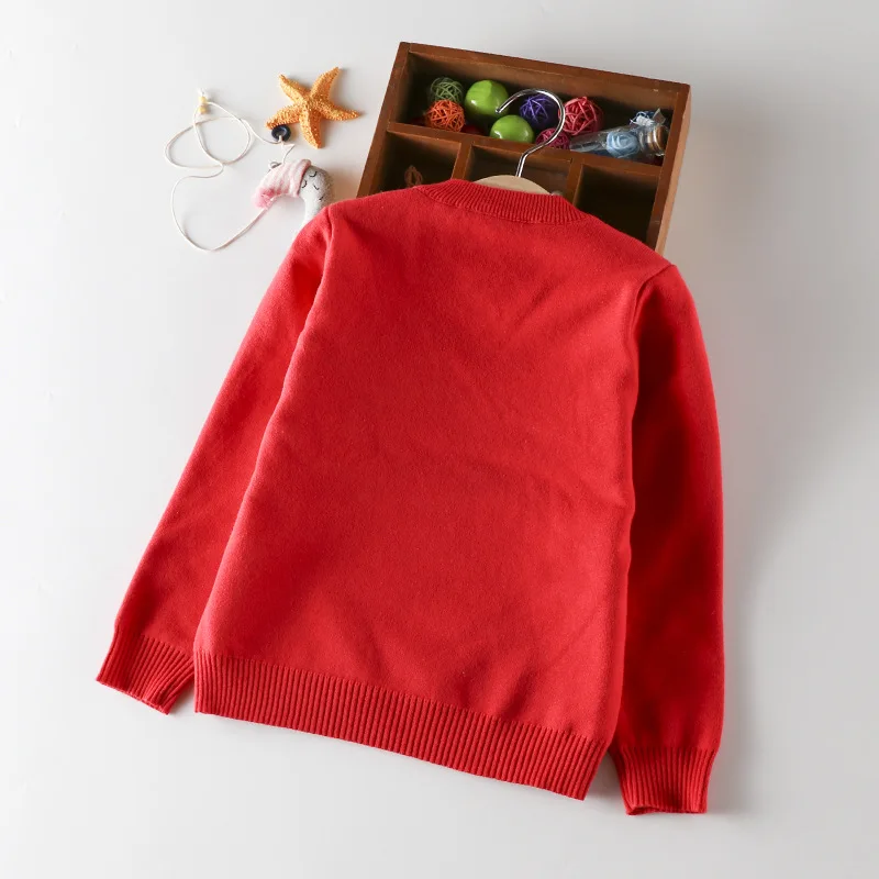 

Childrenswear Girls Lucky Cat Sweater 2018 Autumn Clothing New Style Children Kids' Sweater Crew Neck BOY'S Base Shirt