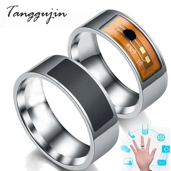 

Tanggujin NFC Smart Ring Stainless Steel Intelligent Magic Finger NFC Ring IC ID Card for NFC Mobile Phone Waterproof Smart Ring