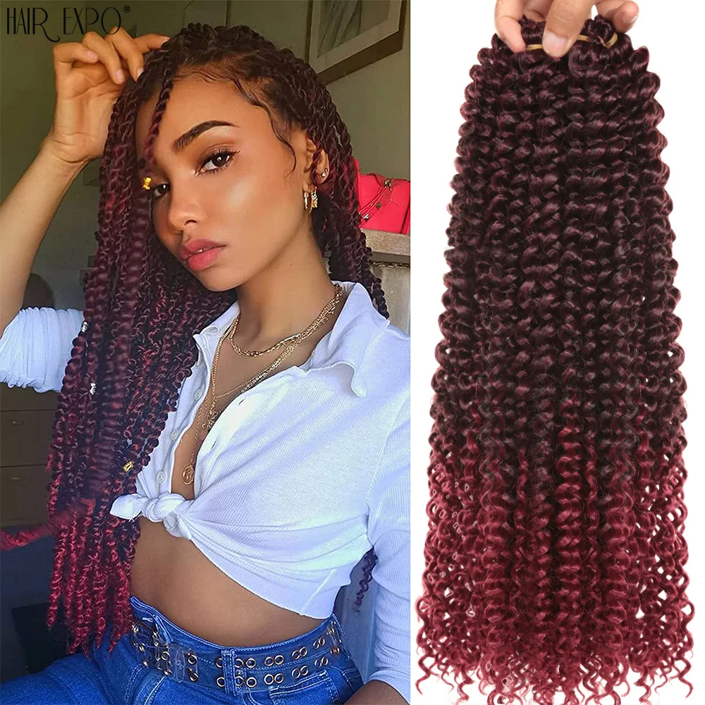 22inch Passion Twist Crochet Hair Synthetic Crochet Braids Hair Extensions Pre-Looped Water Wave For Black Women Hair Expo City black africans little girl passion twist headband wig children s hair accessories baby headdress kids jewelry ornaments headgear