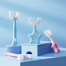 Brosse à dents en Silicone pour enfants, nettoyage à 360 degrés, étanche, Type U, modélisation, pour la maison 