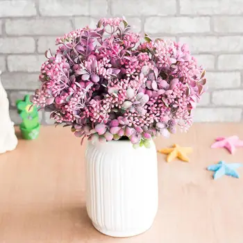 

2 Branches Green Artificial Milan Grass Bouquet Artificial Mini Living Wedding Plants Home Flowers Outdoor Room Leaf Decora P8E7