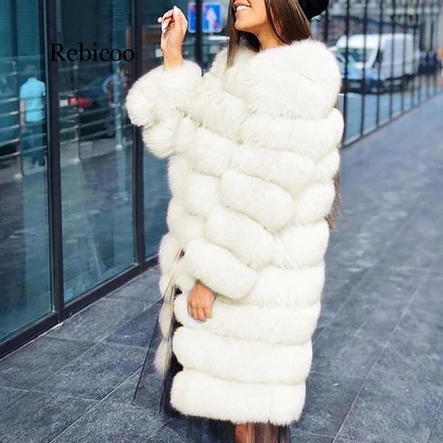 Spessa pelliccia bianca calda manica lunga o-collo giacca inverno moda  donna pelliccia sintetica cappotto peloso capispalla soprabito 3x -  AliExpress