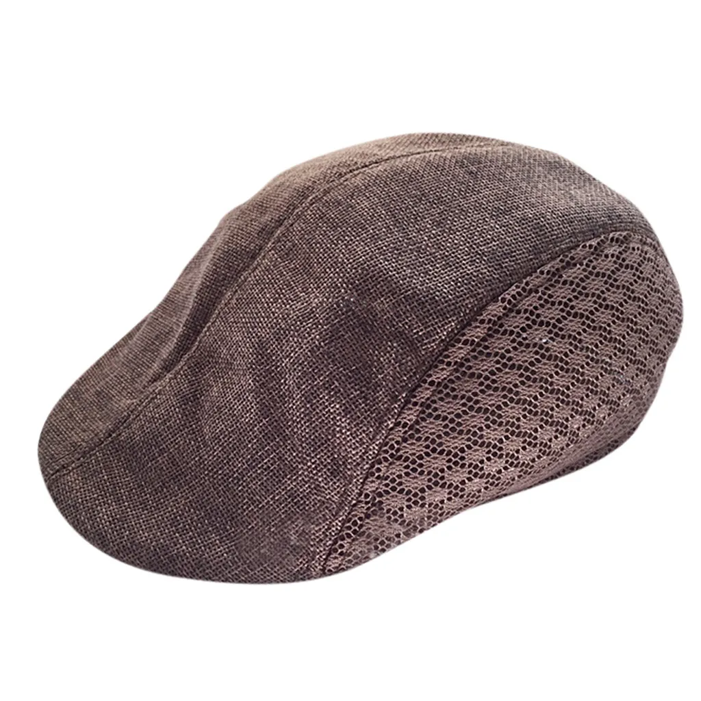 Берет мужские и женские льняные береты осень Новая удобная дышащая сетчатая шляпа солнце мужская Кепка Бейсболка Повседневная шапка s# D8