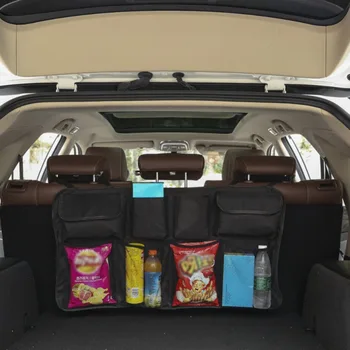 

Hot Universal Car Trunk Rear Seat Organizer Bag SUV Net Mesh Storage Stowing Tidying Folding Pockets