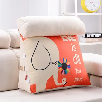 

Cute Animal Cushion White Office Chair Lounger Cushion Triangular Pillow Sofa Sponge Kussenvulling Pillow Back Cushion DD60KD