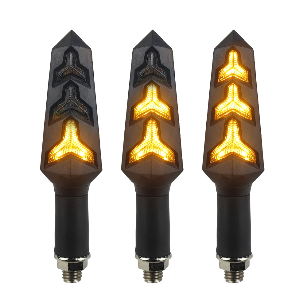 

Motorcycle Indicators Flowing Turn Signal Lights Motorbike Turning Indicators 12V 12 LEDs Bulbs For Scooter Quad Cruiser Motor