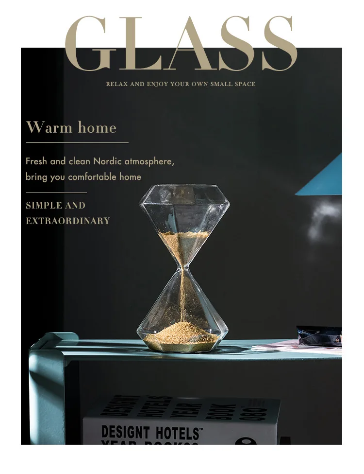 Description Picture 3 of itemCreative Table Sandglass Modern Simple Nordic Personalized Household Decor Living Room Desktop Glass Hourglass Ornaments ZB13