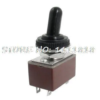 

3A/250VAC on-off 2 Way DPST 4 Pin Latching Toggle Switch w Waterproof Rubber Cap