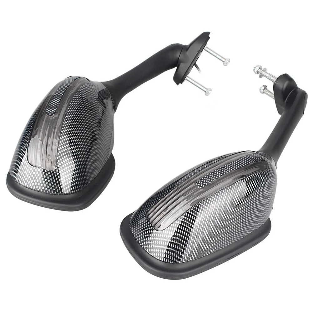 

Cabon Fiber Rearview Side Mirror Motorcycle Rear Mirrors w/ LED Signals Lights For Suzuki GSXR1000 GSXR750 GSXR600 2006-2014