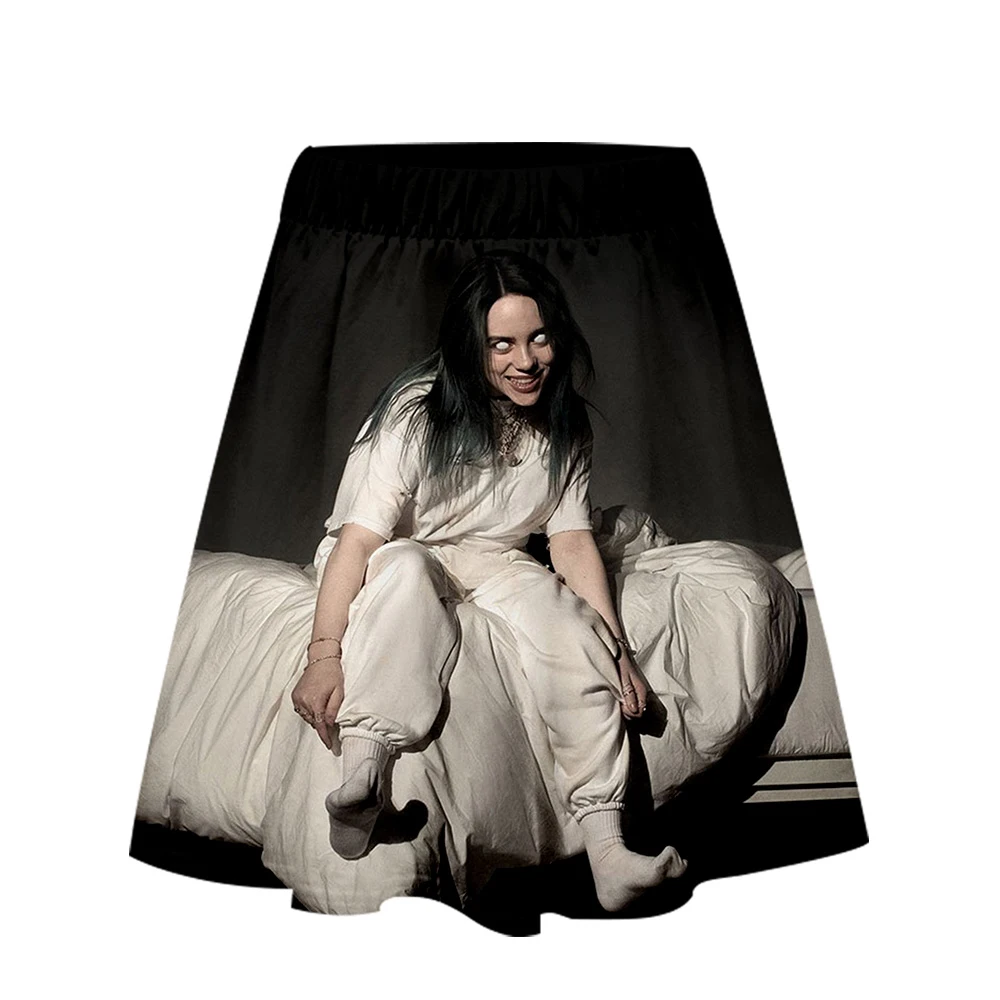 Новинка Billie Eilish, одежда с 3D принтом, повседневная юбка, женская летняя сексуальная Комбинированная юбка, топы, крутые женские юбки