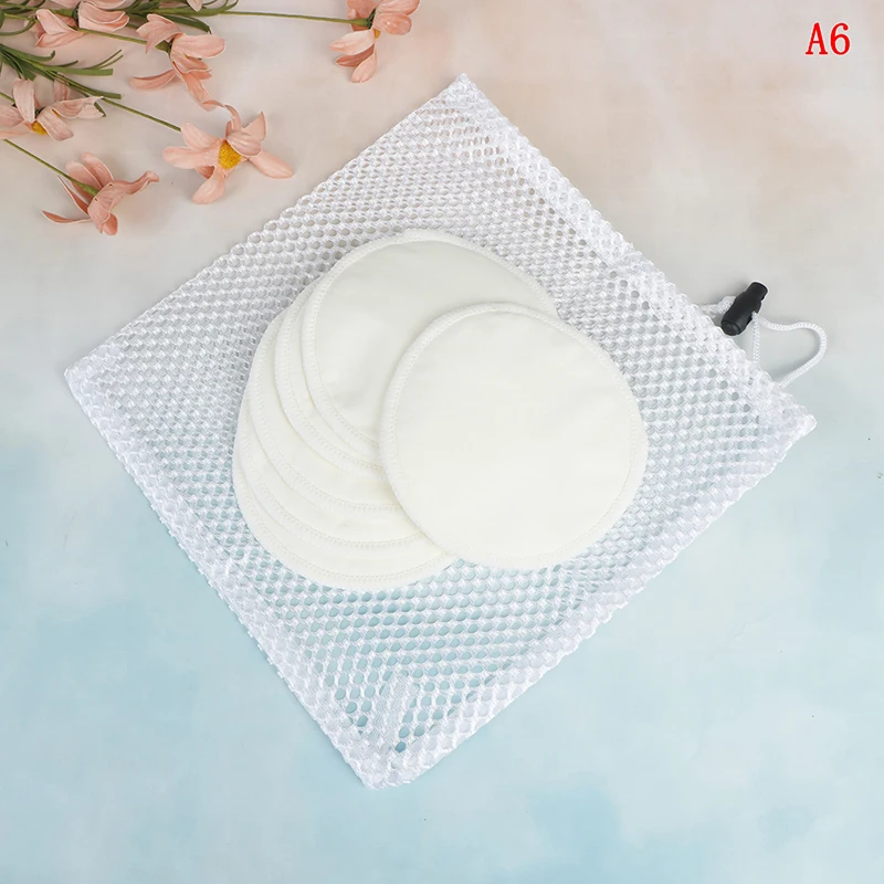 Organic Washable Contoured Feeding Pad Mum Contoured Nursing Pads 6PCS 1pc Wash Bageusable Bamboo fiber Breast Pads