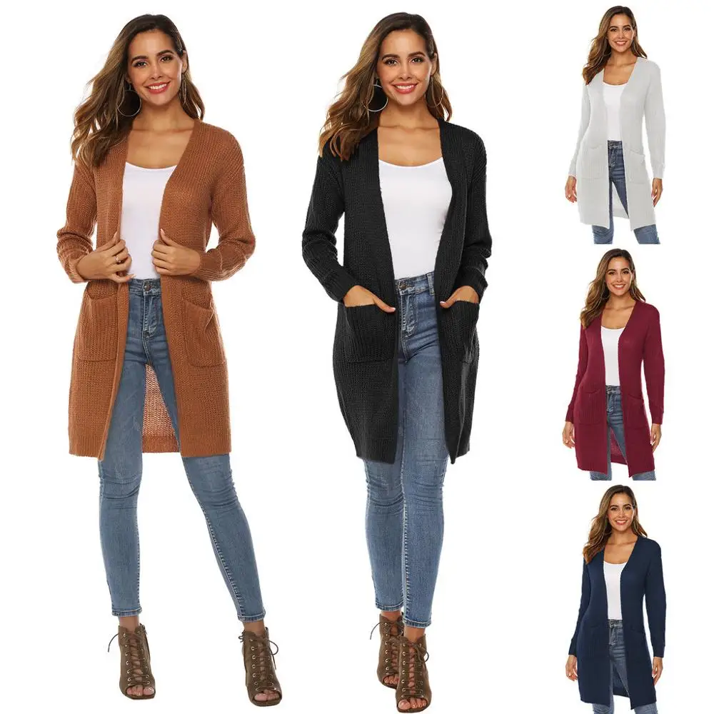 Autumn Winter Cardigans Sweater Women Long Sleeve Knitting Open Cape Casual Coat Blouse Kimono Jacket Cardigan casaco feminino