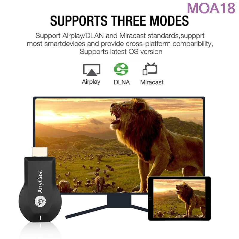 AnyCast M12 Plus WiFi Receiver Airplay Display Miracast HDMI TV DLNA 1080PJCXKD 