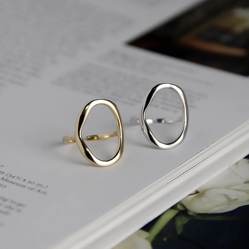 925 пробы, серебряное кольцо с полыми кругами, Золотое геометрическое изящное минималистичное кольцо, геометрическое ювелирное изделие, кольцо в стиле бохо, подарок на день рождения