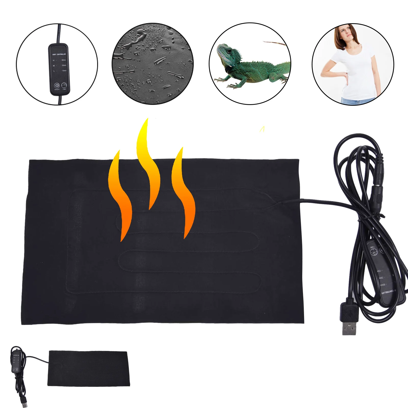 5V 2A reptil calor Mat terrario para Reptiles de escalada para calefacción caliente almohadillas regulador ajustable de temperatura de los Reptiles suministros