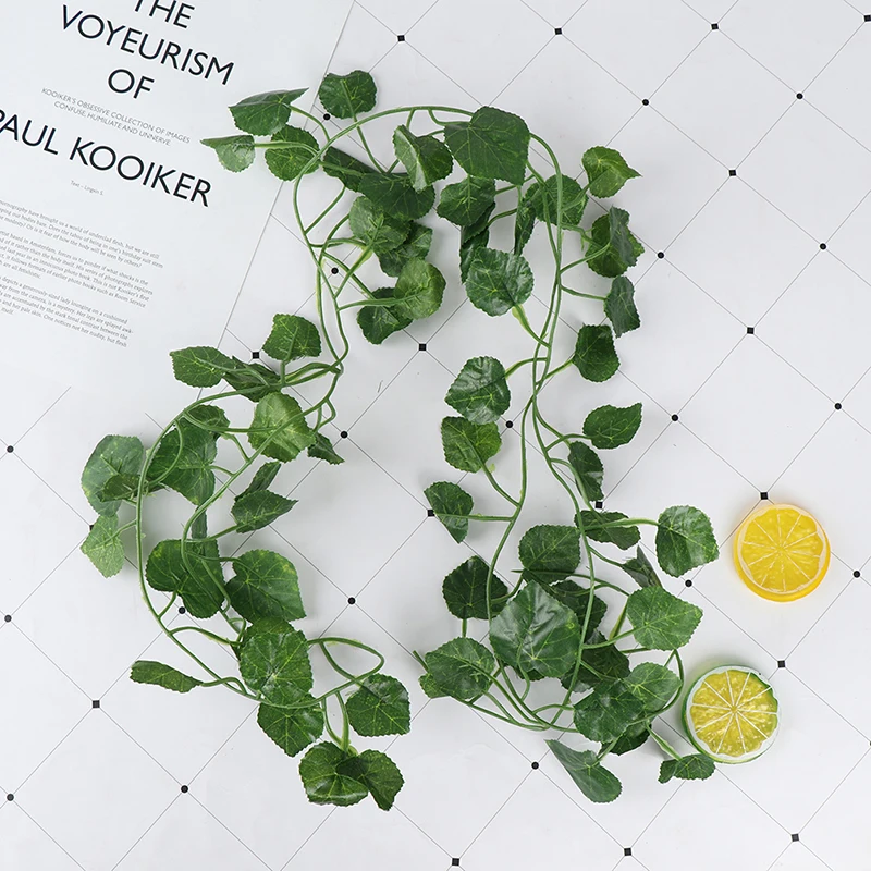 2.4M Artificial Ivy Green Silk Artificial Hanging Vines Leaf Plants Artificial Rattan Liana Wall Leaves DIY Wall Decor Plants
