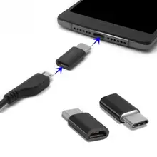 1 шт. USB 3,1 Тип C Мужской конвертер Разъем для Micro USB 2,0 Женский черный адаптер для Nokia Ximi Google ZUK мобильный телефон