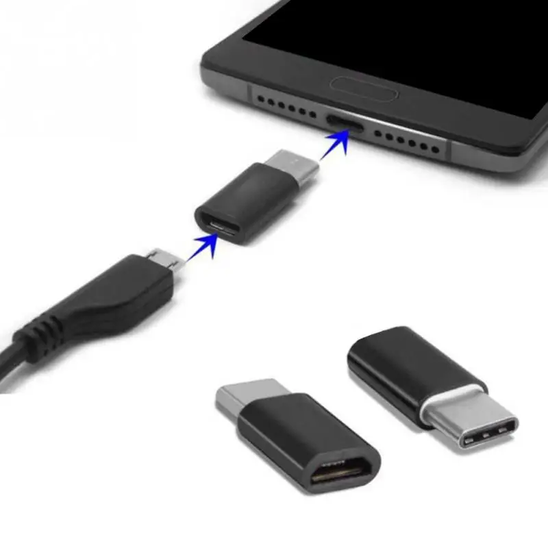 

1 PC USB 3.1 Type C Male Converter Connector to Micro USB 2.0 Female Black Adapter for Nokia Ximi Google ZUK Mobile Phone
