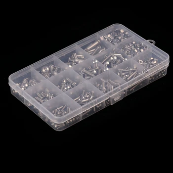 

500Pcs Screw And Nut Kits, M5 M3 M4 Steel Various Hexagon Socket Head Bolts Screw Nut Classification Kit