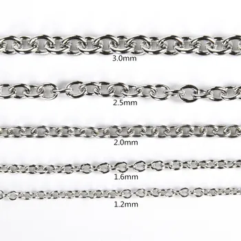 

5 Meter 1.2/1.6/2.0/2.5/3mm DIY Necklace Findings Stainless Steel O Shape Cross Link Chains For Jewelry Making Accessories