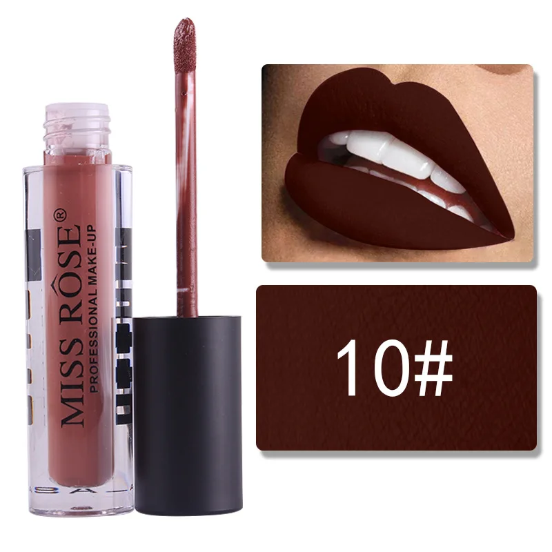 Makeup Long Lasting 12 Color Matte Lip Gloss Liquid Lipstick Moisturizer Lipgloss Batom Make Up Lips Waterproof Pigment Lip Tint - Цвет: 10