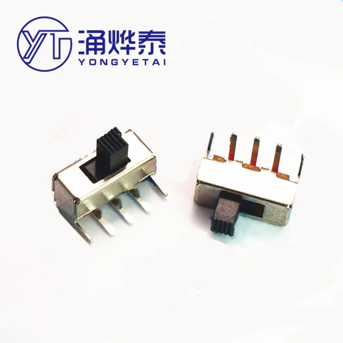 

YYT 20PCS SS12F23 horizontal toggle switch 5PIN handle 4MM sliding switch horizontal plug