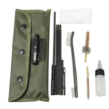 

12Pcs Tactical Gun Cleaning Set Gun Cleaner Brush Rifle Shotgun Cleaner Brush Rod for .22 22LR .223 556 Caliber with Pouch