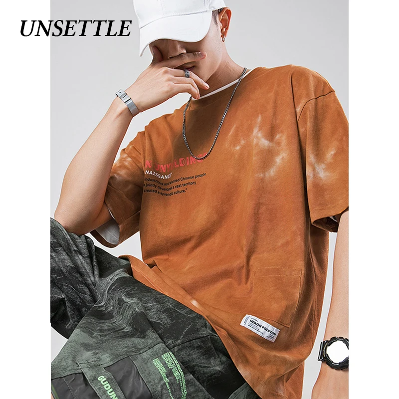 UNSETTLE 2020SS Мужская/женская футболка с галстуком-краской модные футболки Harajuku
