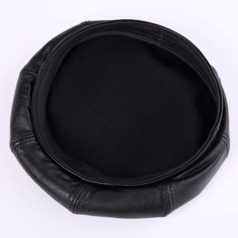 XdanqinX Women's Genuine Leather Hat Autumn New Sheepskin Berets For Women Elegant Ladies Fashion Leather Caps Snapback Cap