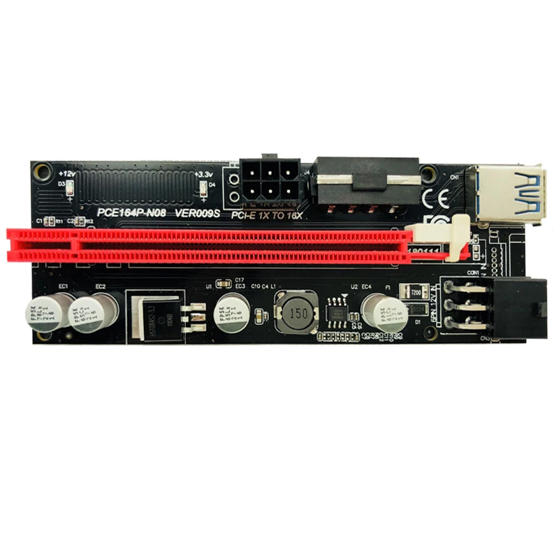 6 шт. новейший Ver009 Usb 3.0 Pci E Райзер Ver 009S Экспресс 1X 4X 8X 16X адаптер карта Sata 15