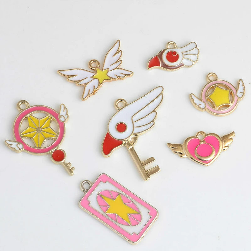 10pcs Anime Girl Metal Alloy Charm Pendants Drop Oil Earring Findings Charms For DIY Craft Jewelry Beads Keychain Making Finding