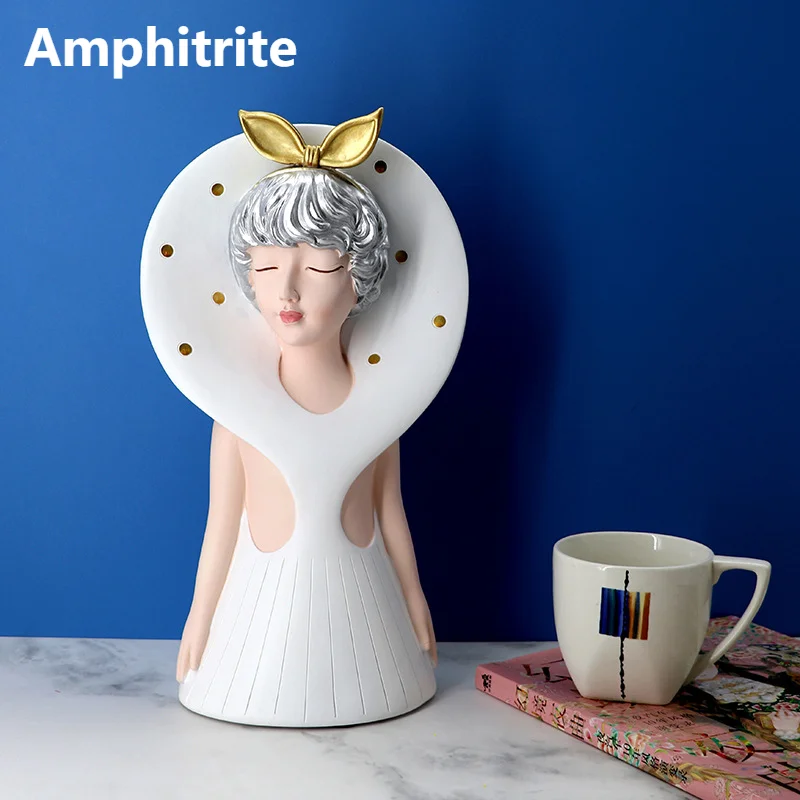 

Statue Of Angel Nordic Resin Abstract Girl Sculpture Accessories Home Decoration Pictures Modern Flower Vase