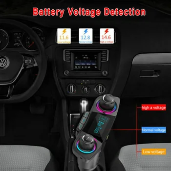 

12V-24V 1.3 Inch Bluetooth 4.0 + EDR Handsfree In-Car Kit FM Transmitter Modulator Aux Audio Dual USB MP3 Player