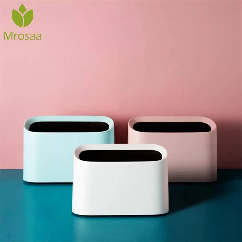 

Hot Sale Waste Bins Table Desktop Garbage Basket Home Office Shaking Trash Cans Desks Storage Box Dustbin Sundries Storage Boxes