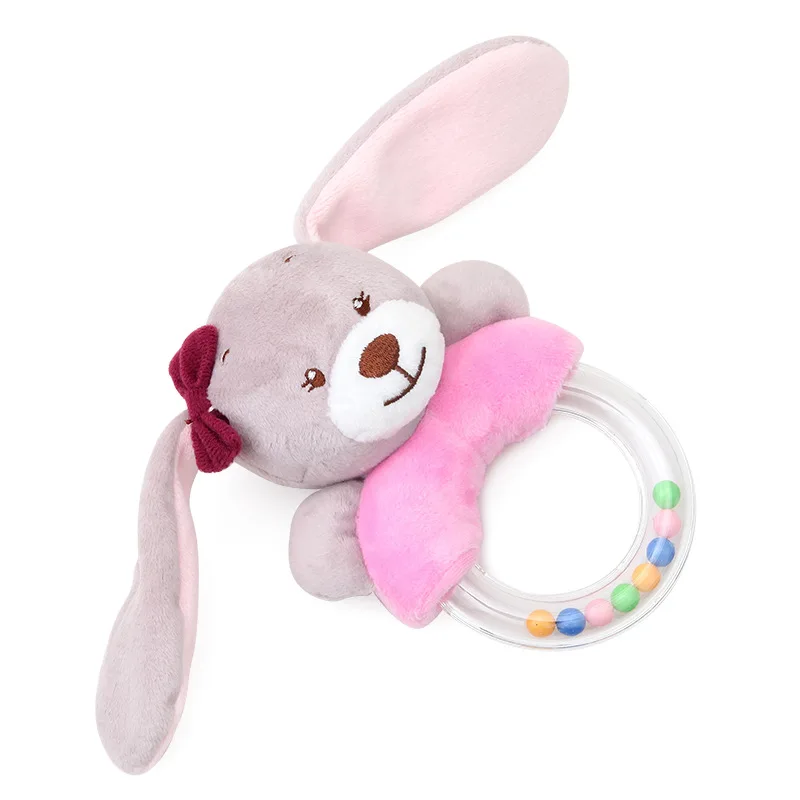 Мультяшный кролик лиса колокольчик плюшевая игрушечная коляска подарки овечка кольцо для рук Детская плюшевая игрушка, ручной
