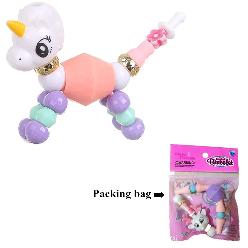 

1pcs Creative Solid Colour Funny DIY Animal Magic Tricks Sprouting Surprise Girl Magic Pet Bracelet Child Gift