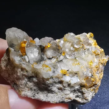 

42g.Rare natural garnet crystal hexagonal point feldspar mica brass multi mineral crystal symbiotic halo energy healing