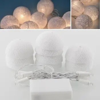 

LED String Light Cotton Ball Lights Party Ball Decor Cotton Home Patio Decration Aladin Handmade 1.8M Romantic Bedroom