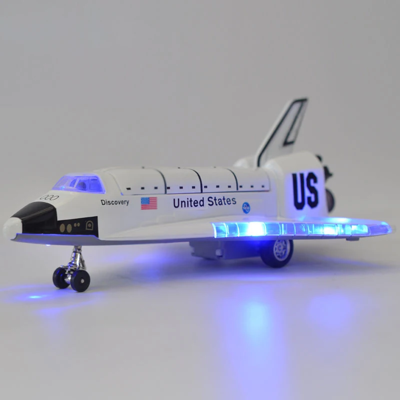 

Alloy Diecast Columbia Space Ship Space Shuttle Plane Airbus Pull Back Action Light&Sound Aircraft Model Kids Hobby Toys