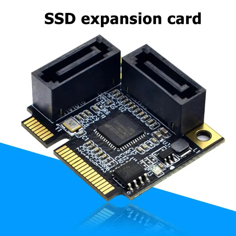 Мини PCI-Express для SATA III 2 порта карты расширения SATA 3,0 Двойной внешний жесткий диск Корпус для Gen1/Gen2/Gen3