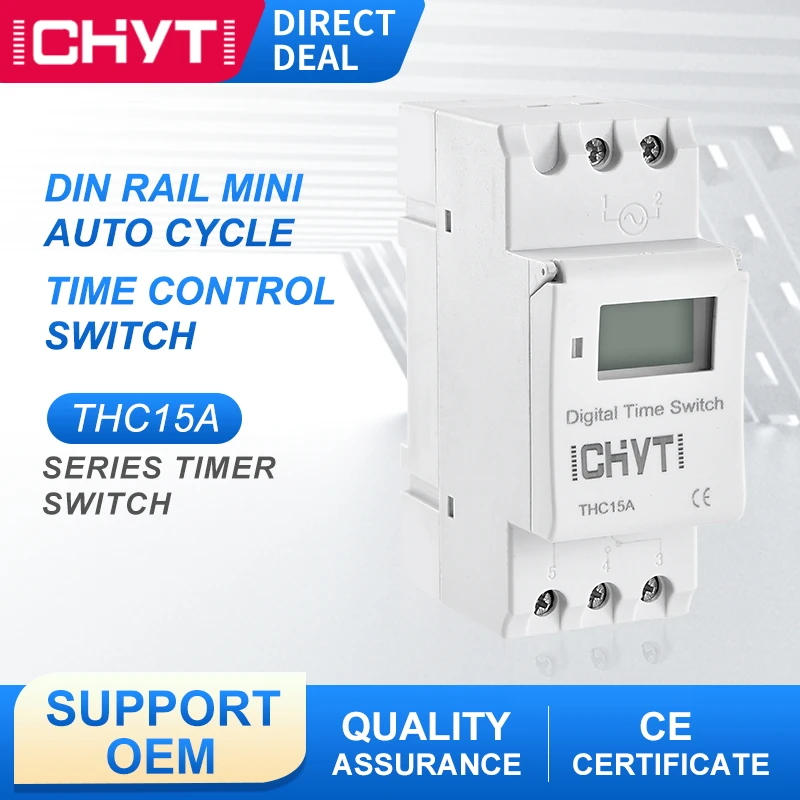 THC15A Electronic Weekly 7 Days Programmable Relay Timer Control AC 220V 110V 12V 24V 48V Din Rail Mount Digital Time Switch |