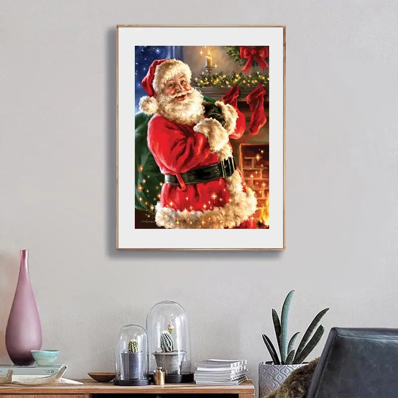 5D алмазная картина Санта Клаус вышивка крестиком горный хрусталь мозаика Рождественская фотография полный квадратный Бриллиантовая вышивка для дома Декор распродажа