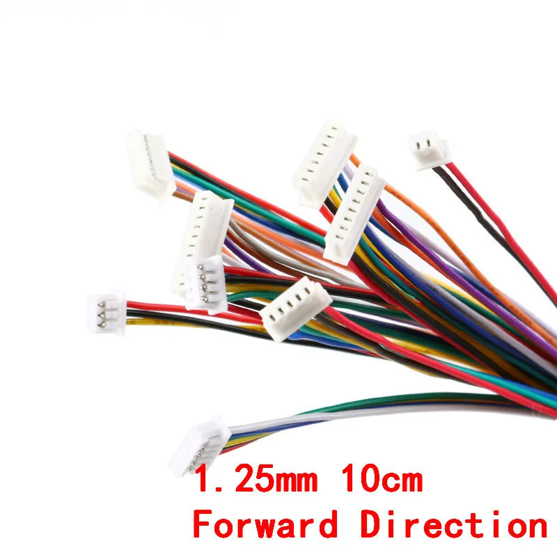 5Pcs XH 1.25 Wire Cable Connector DIY JST 2345678910Pin Electronic Line Double Connect Terminal Plug 28AWG 10cm (3)