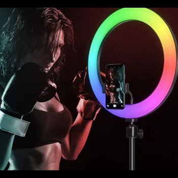 

10" RGB Remote Dimming 15W LED Ring Light USB interface For Stream Live Light Video Studio Selfie Film Photography Equipment