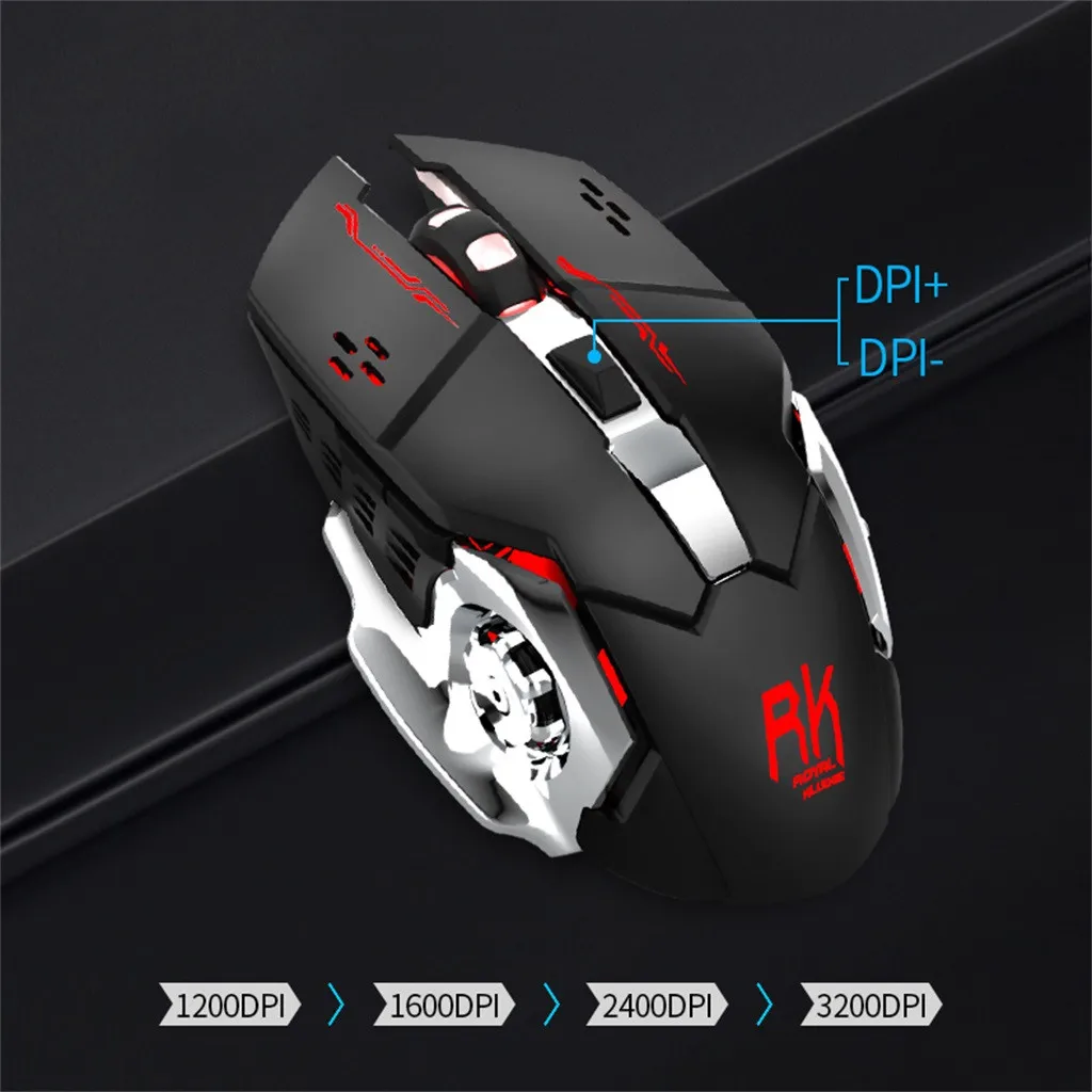 104 Keys Backlight Games Mechanical Wireless Keyboard With + 3600DPI Mouse Mice Silent Gaming Mouse Set For PC Laptop Office