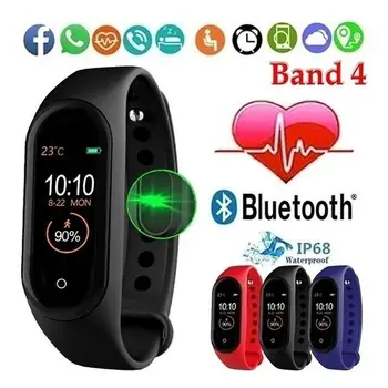 

M4 Smartwatch Fitness Tracker Waterproof Heart Monitor Call Reminder Bluetooth Smart Watch for IOS Android Smartphone Wristband